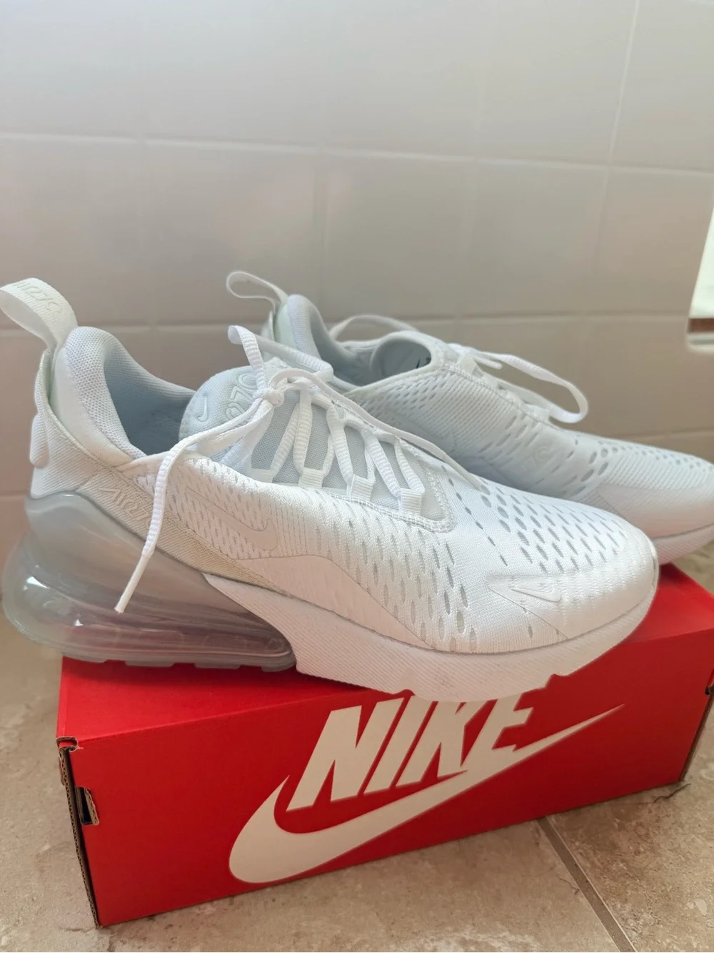 Nike Air Max 270 Triple White Sneakers